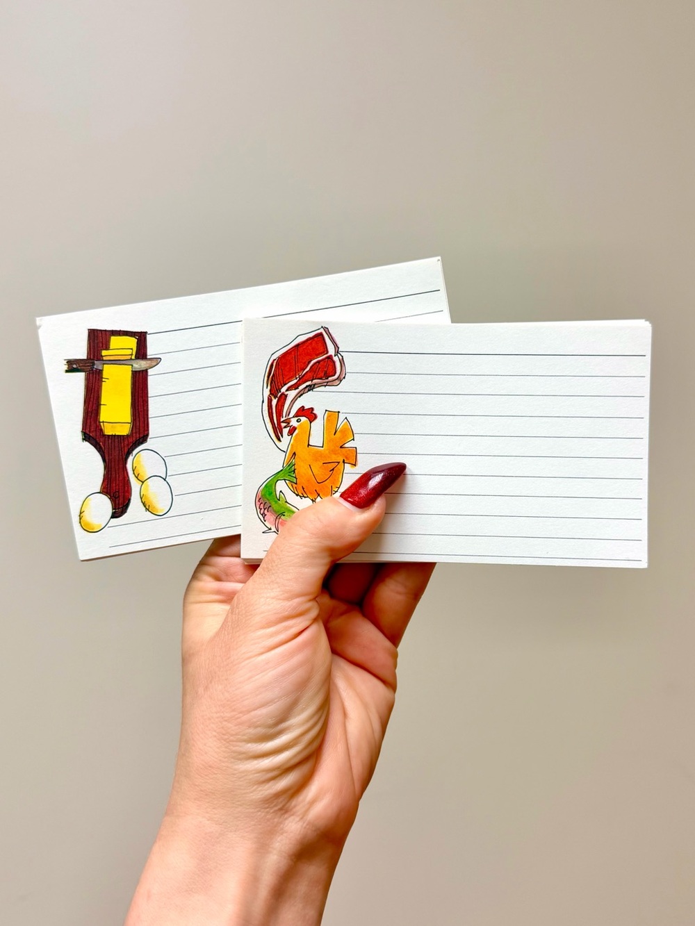 60s Vintage 🎂 Food Group Illustrated Recipe Cards - 🆕 & UNUSED! - Picture 2 of 5